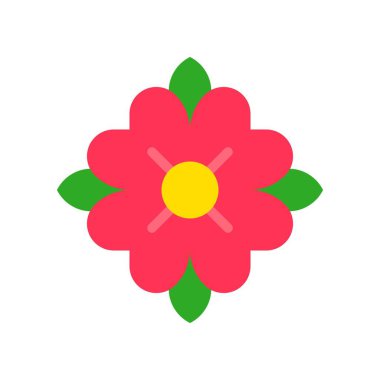 Tropikal çiçek vektörü, tropikal ilgili düz stil simgesi