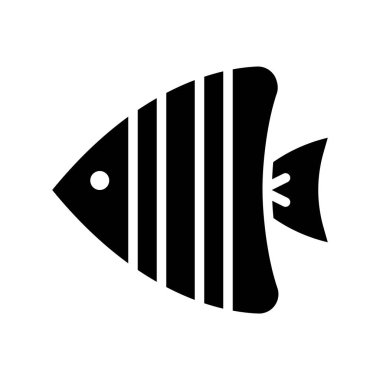 Deniz balığı vektörü, tropikal ile ilgili katı stil simgesi
