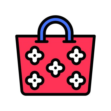 Yaz çantası vektör, tropikal ilgili dolu stil simgesi