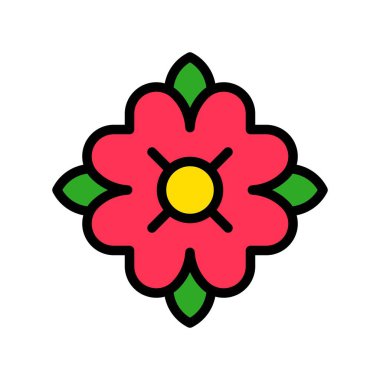 Tropikal çiçek vektörü, tropikal ilgili dolu stil simgesi