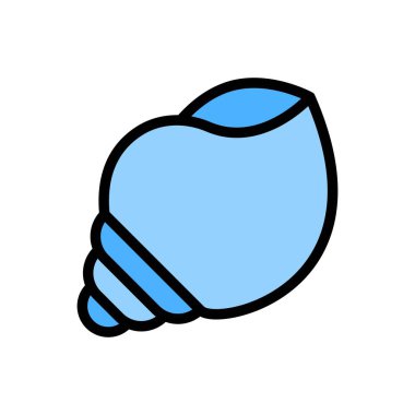 Seashell vektör, tropikal ilgili dolu stil simgesi