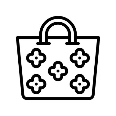 Yaz çantası vektör, tropikal ilgili çizgi stil simgesi