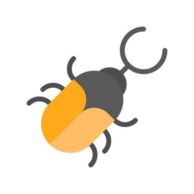 Beetle vektör, tropikal ilgili düz stil simgesi