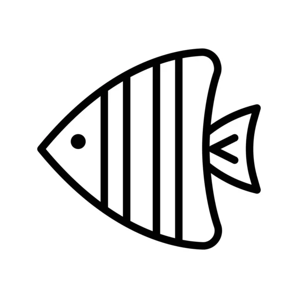 海魚ベクトル、熱帯関連ラインスタイルアイコン — ストックベクタ