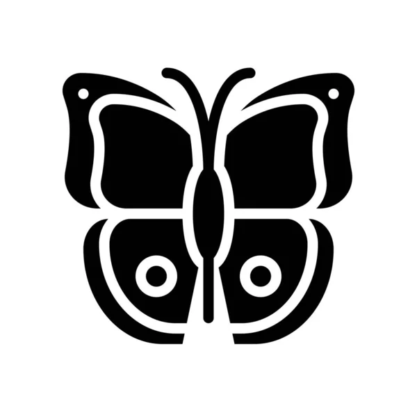 Schmetterlingsvektor, tropisch verwandte solide Stil-Ikone — Stockvektor