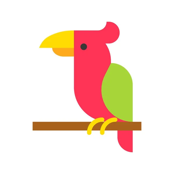 Parrot vector, tropical icono de estilo plano relacionado — Archivo Imágenes Vectoriales