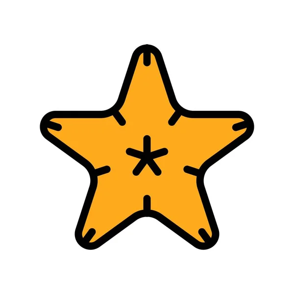 Vettore di stelle marine, icona di stile riempita relativa tropicale — Vettoriale Stock