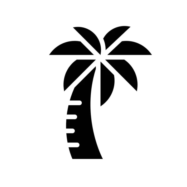Вектор пальмы, икона, связанная с тропическим твёрдым стилем — стоковый вектор