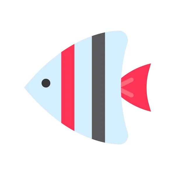 바다 물고기 벡터, 열대 관련 플랫 스타일 아이콘 — 스톡 벡터