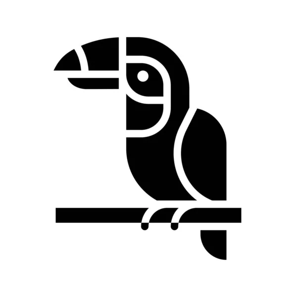 Vettore Hornbill, icona di stile solido relativa tropicale — Vettoriale Stock