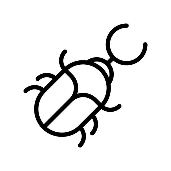 Beetle vektor, tropiska relaterade linjestil ikon — Stock vektor