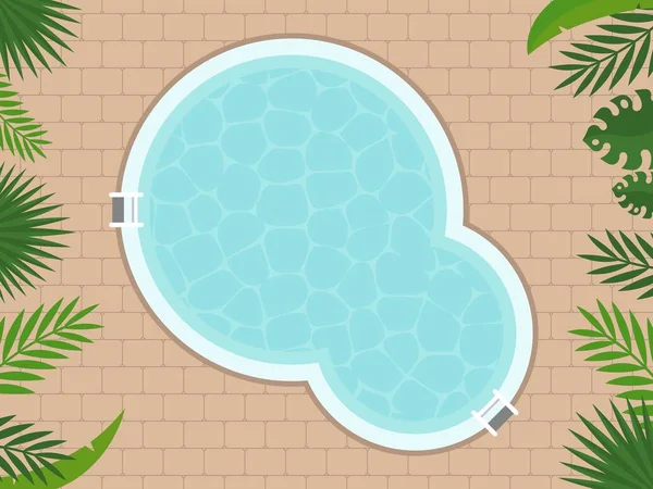 Yaz Tatili, En iyi görünüm Yüzme havuzu vektörü — Stok Vektör
