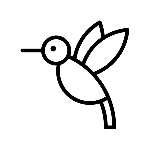 Vettore di colibrì, icona dello stile tropicale correlata alla linea — Vettoriale Stock