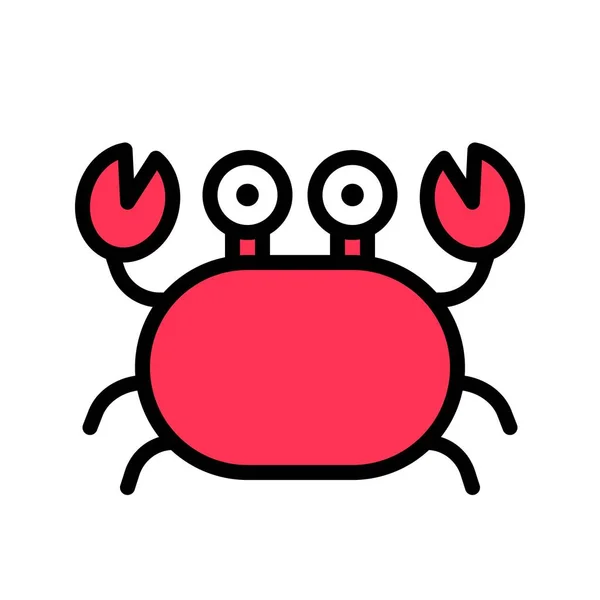 Crab vector, tropical related filled style icon — Stock Vector