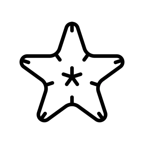 Starfish vector, tropisch verwant lijnstijl icoon — Stockvector