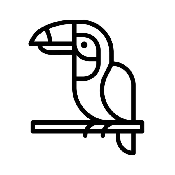 Vettore Hornbill, icona dello stile tropicale correlata alla linea — Vettoriale Stock