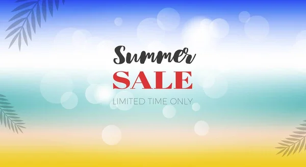 Summer Sale poster, Summer Beach view vector — Stock Vector
