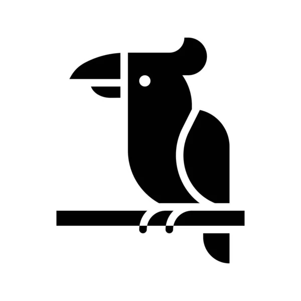 Вектор папуги, піктограма суцільного стилю, пов'язана з тропіком — стоковий вектор