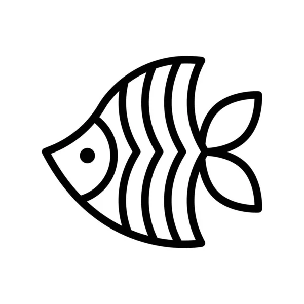 Vetor de peixes do mar, ícone de estilo de linha relacionado tropical — Vetor de Stock