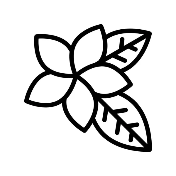 Plumeria vector, tropical relacionados icono de estilo de línea — Archivo Imágenes Vectoriales