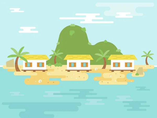 Летний отдых, Курортный остров — стоковый вектор
