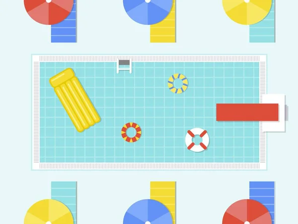 Summer Holiday, Top view Swimming pool vector