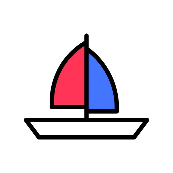 Velero vector, tropical estilo lleno icono — Vector de stock