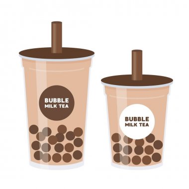 Kabarcık çayı veya İnci çayı vektör illüstrasyonu