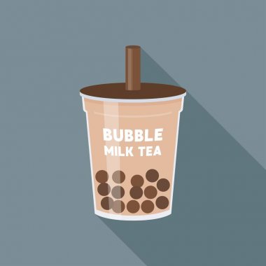 Kabarcık çayı veya İnci çayı vektör illüstrasyonu