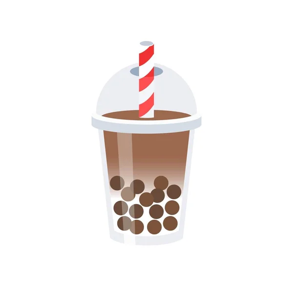 Bubble Tea oder Pearl Milch Tea Vektor Illustration — Stockvektor