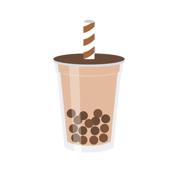 Bubble tea or Pearl milk tea vector illustration — Stock Vector