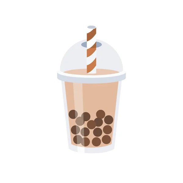 Burbuja té o perla té de leche vector ilustración — Vector de stock