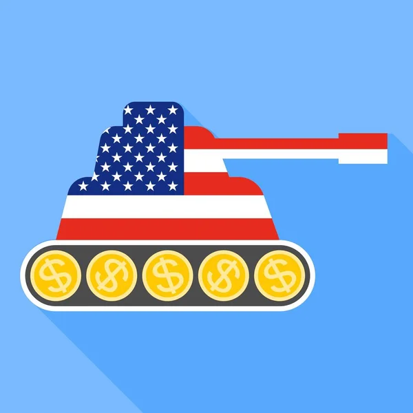 Bandera de Estados Unidos pintada en el tanque — Archivo Imágenes Vectoriales