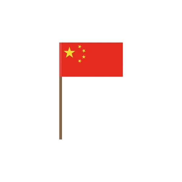 Bandeira isolada da China sobre fundo branco —  Vetores de Stock