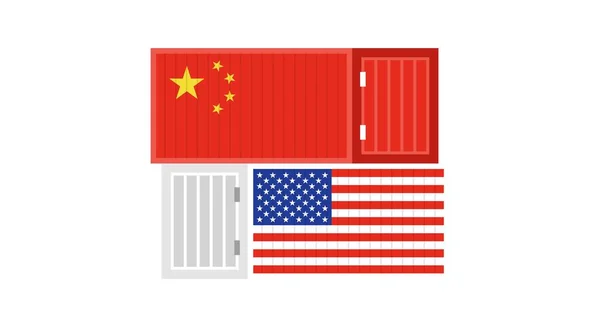 Торгова війна про Китай і США Векторна ілюстрація — стоковий вектор
