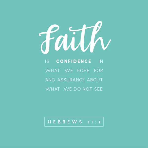 Citation biblique, la foi est confiance dans ce que nous espérons et assurons — Image vectorielle