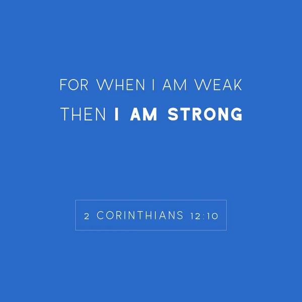 stock vector Bible quote, for when i am weak then i am strong