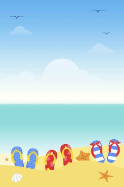 Yaz tatili, Summer Beach poster illüstrasyonu