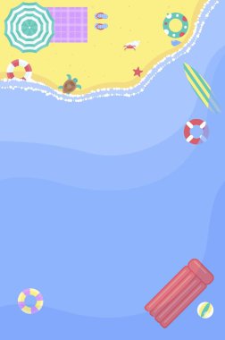 Yaz tatili, Summer Beach poster illüstrasyonu