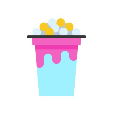 Kabarcık çay veya Pearl süt çay düz simgesi