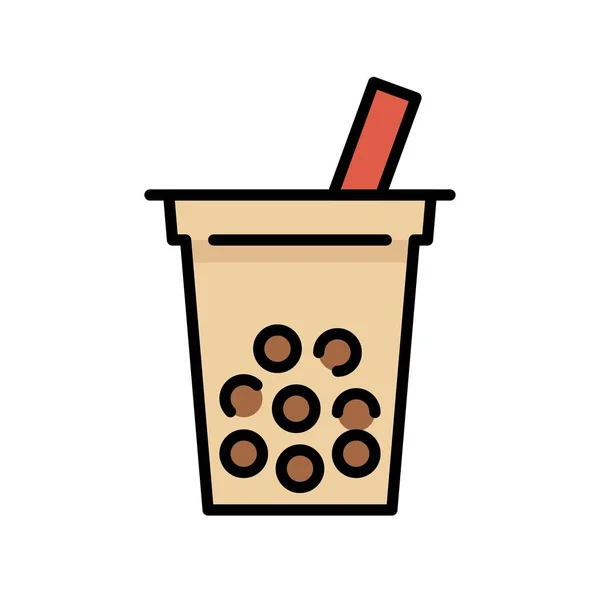 Bubble Tea oder Perlmilchtee gefüllt Symbol — Stockvektor