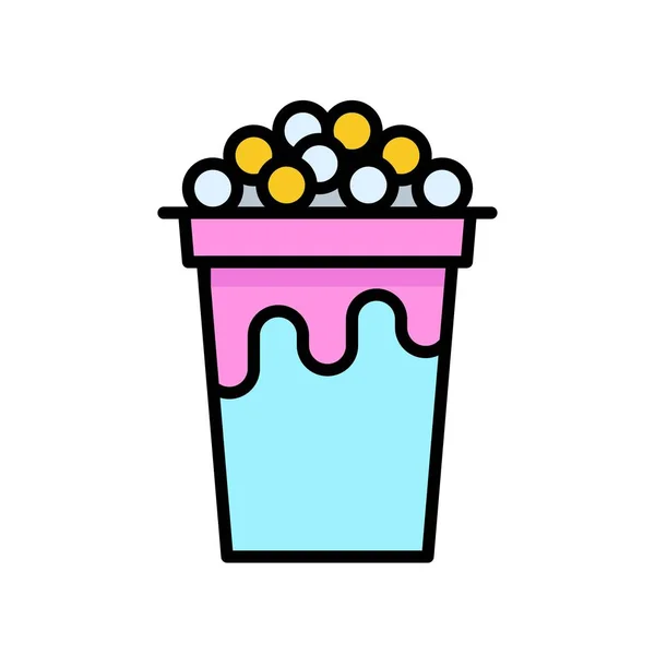 Bubble tea or Pearl milk tea filled icon — Stock Vector