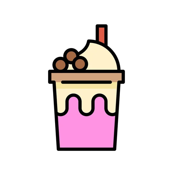 Bubble tea or Pearl milk tea filled icon — Stock Vector