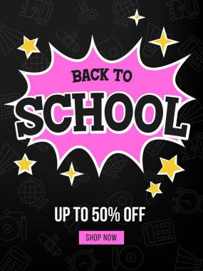 Okula geri dönüş posteri şablon vektörü