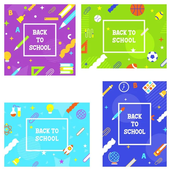 Okula geri dön, Okul malzemeleri poster şablonu