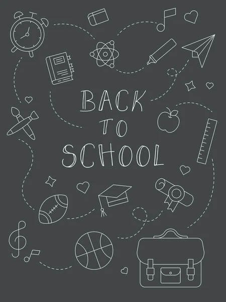 Terug naar school poster sjabloon vector illustratie — Stockvector