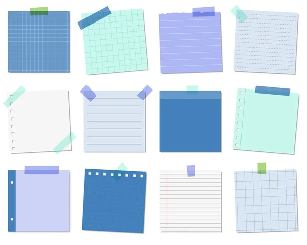 Note paper or sticky note vector set — Stock Vector
