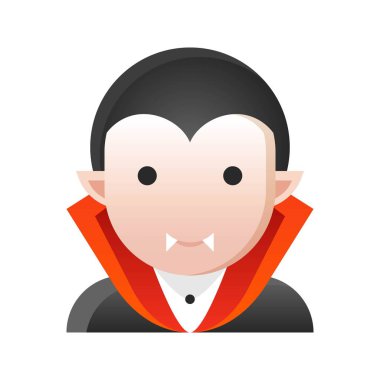 Drakula vektör illüstrasyonu, Cadılar Bayramı gradyan biçimi simgesi