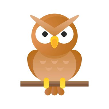 Baykuş vektör illüstrasyonu, Cadılar Bayramı gradyan biçimi simgesi