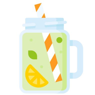 Karışık meyve suyu ikonu, Meşrubat yassı vektör çizimi